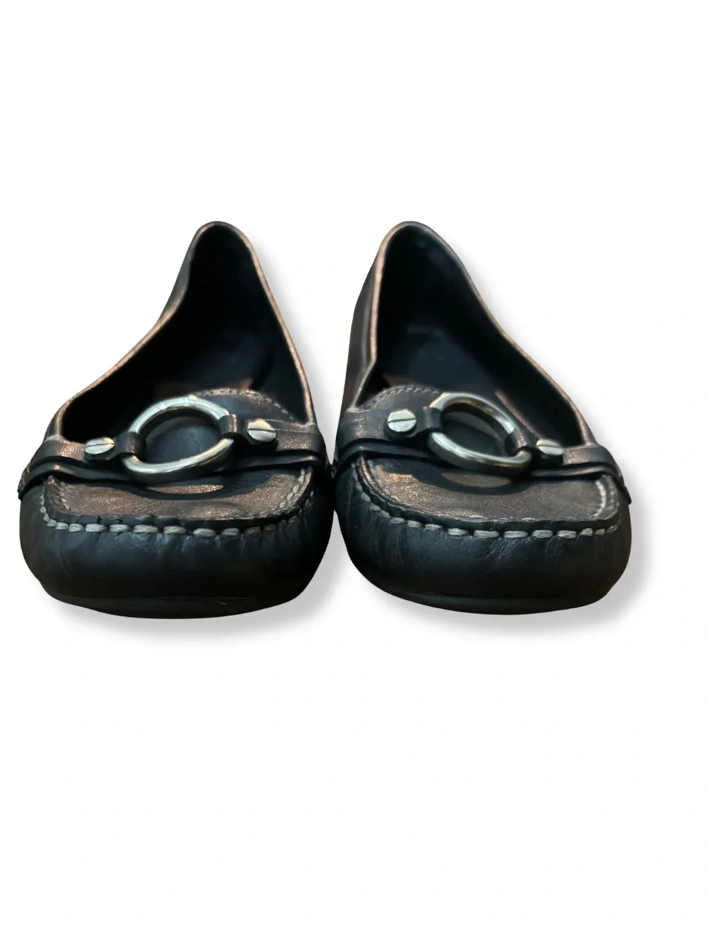 Alex Marie Black Leather Horsebit Loafers Flats Size 9M